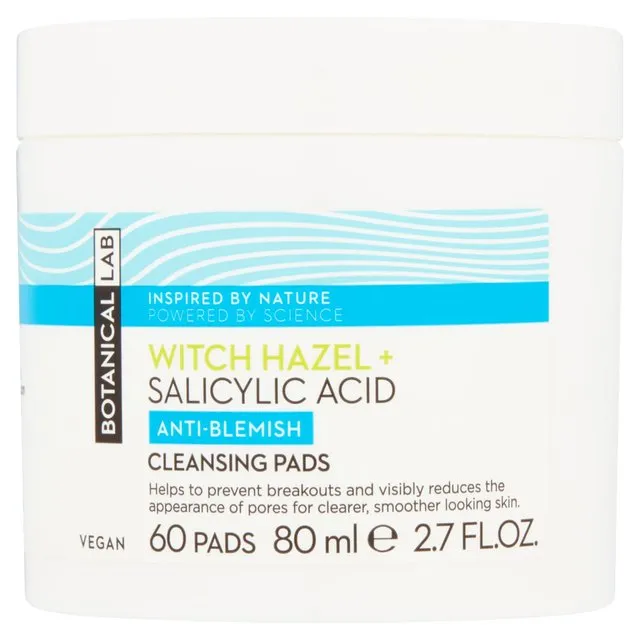 Botanical Lab Witch Hazel   2% Salicylic Acid Cleansing Pads 40ml