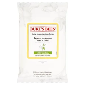 Burt's Bees Sensitive Facial Cleansing Wipes with Cotton Extract 30 per pack