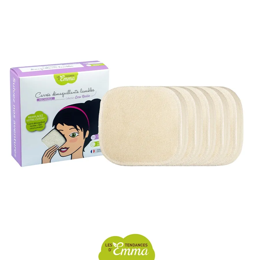 Carres Two Sided Organic Cotton Make Up Remover Pads (refills )x10 Les Tendances D'Emma