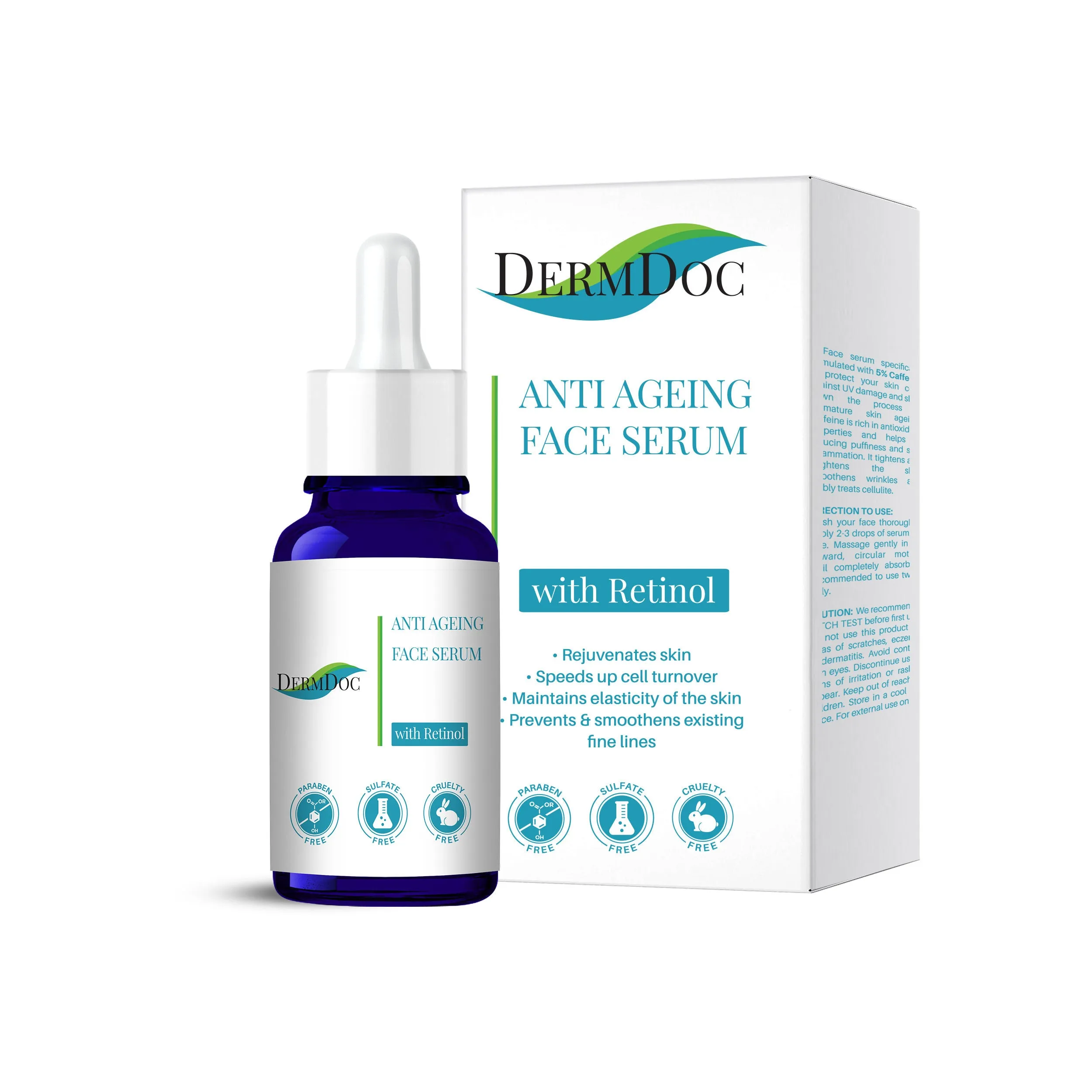 DermDoc 0.1% Retinol Serum (30 ml) | retinol serum | face serum for all skin type | anti aging serum | night face serum | anti ageing face serum | anti wrinkle serum