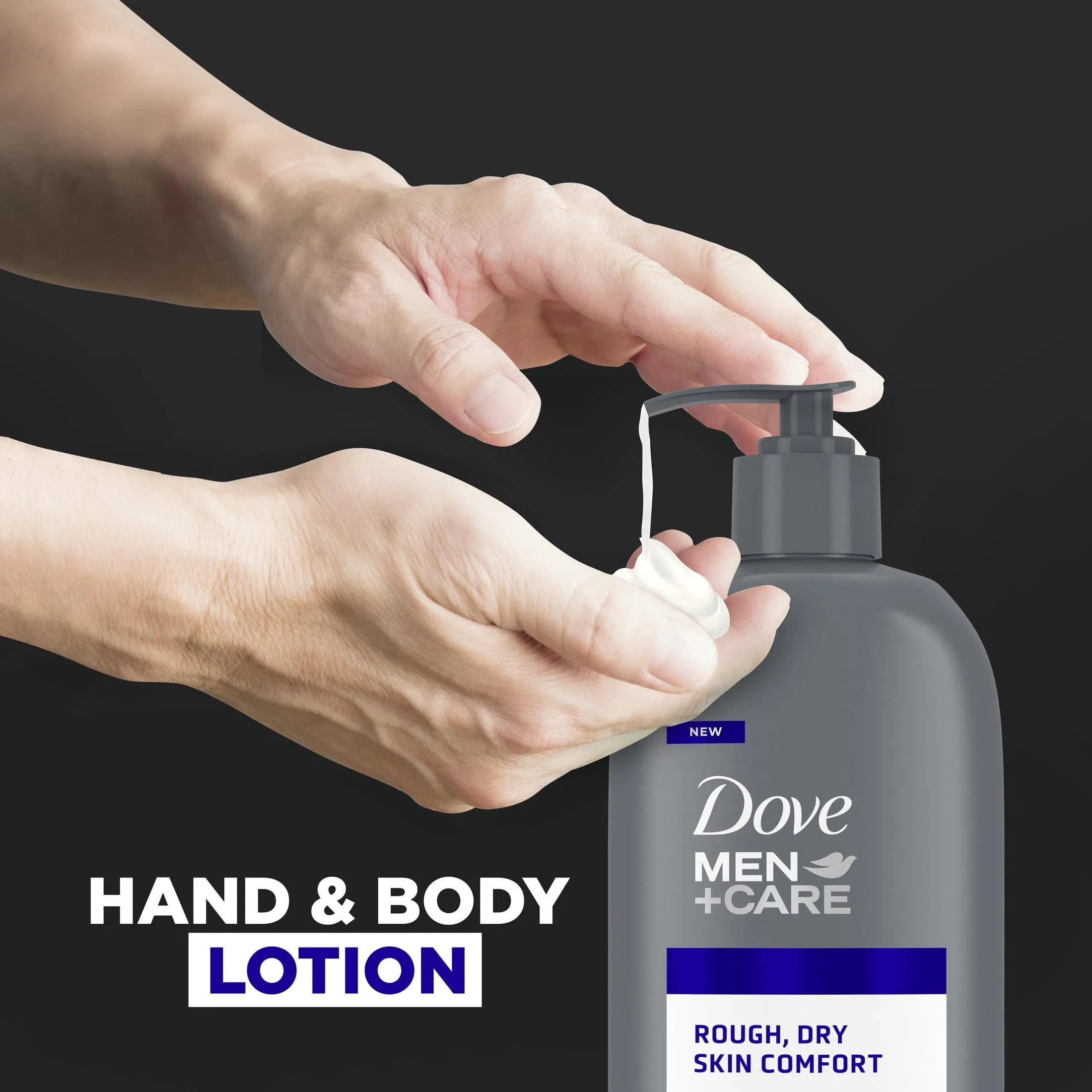 Dove Men Care Skin Comfort Non Greasy Hand and Body Lotion for Dry Skin, Fresh, 13.5 fl oz