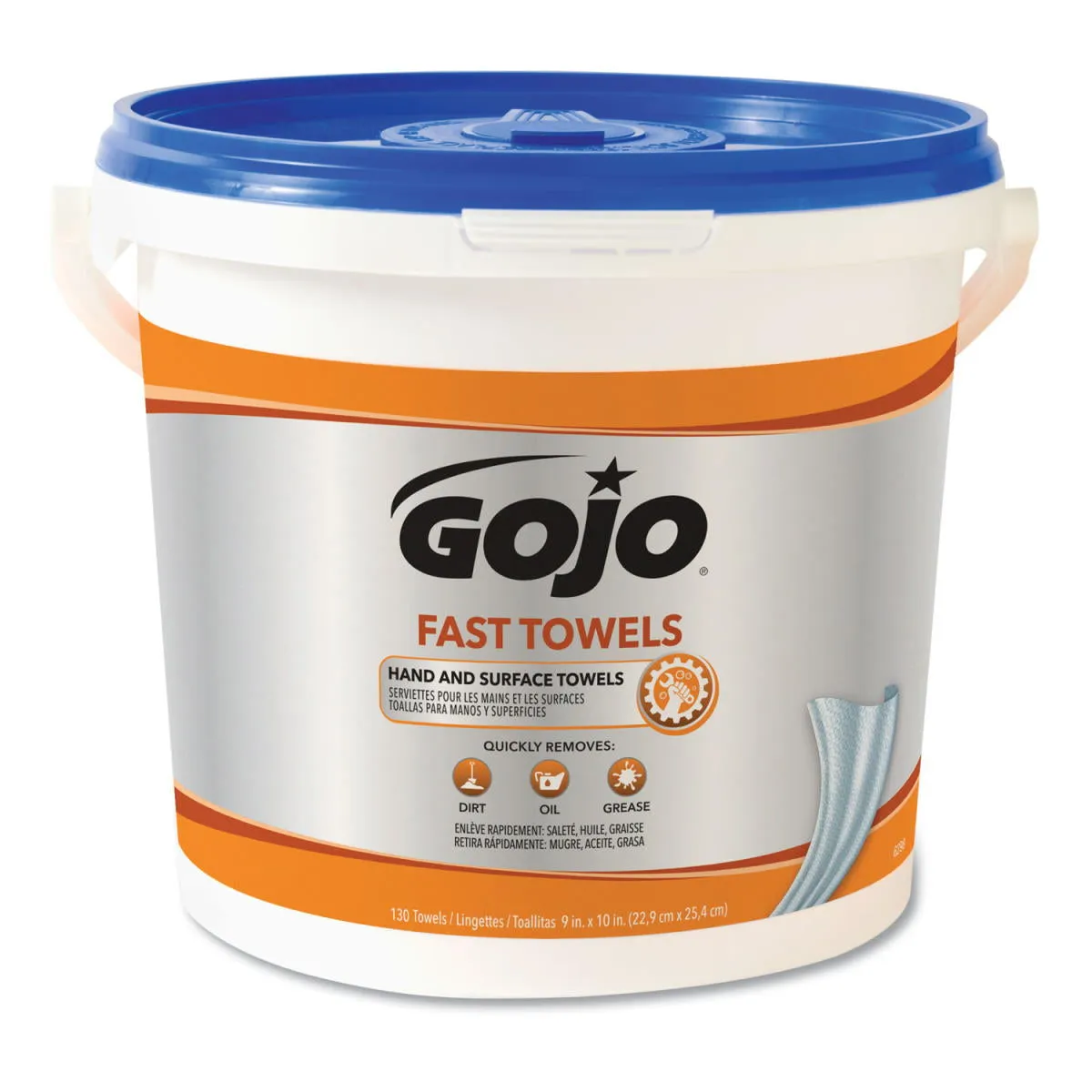 GOJO® Fast Towels Hand & Surface Cleaning Towels (9" x 10" | 225 Wipe Buckets) - Case of 2