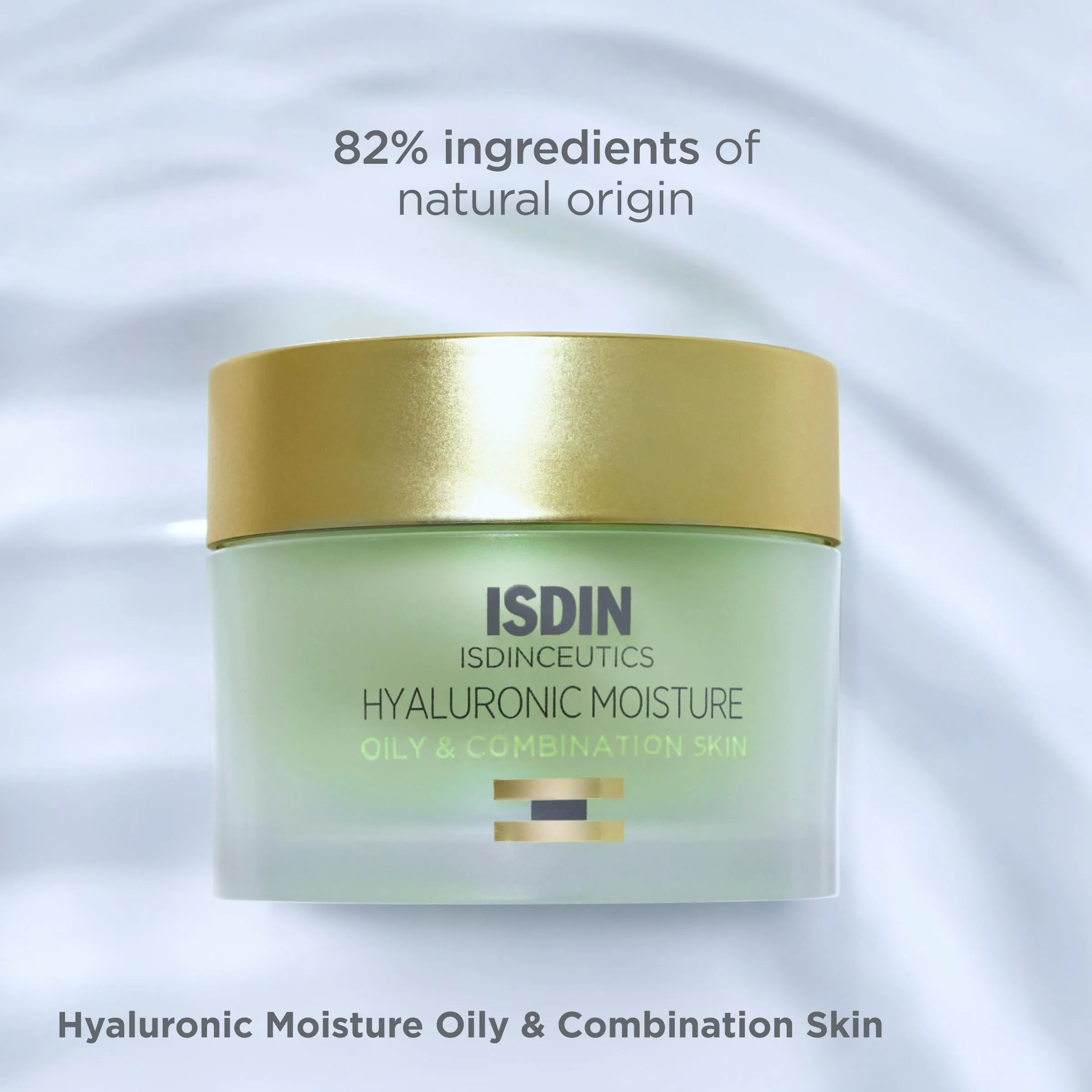 ISDIN Hyaluronic Moisture Oily & Combination Skin Mattifying Daily Face Moisturizer with Hyaluronic Acid 1.76 OZ (Cream)