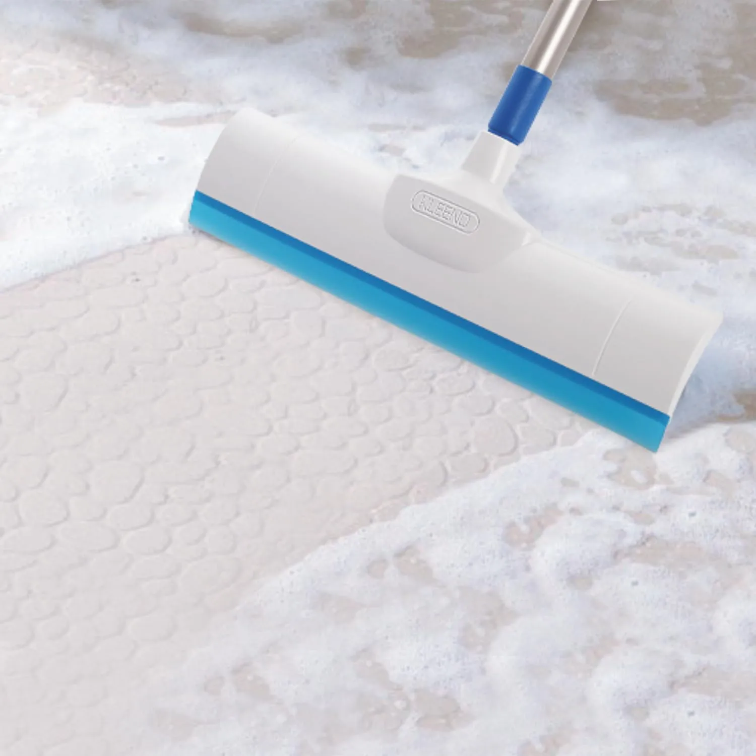 Kleeno by Cello Standee Telescopic Floor Wiper, White & Blue