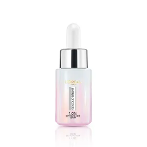 L'Oreal Paris Glycolic Bright Skin Brightening Serum, 15ml | 1% Glycolic Acid Serum for Dark Spots, Pigmentation & Uneven Skin Tone