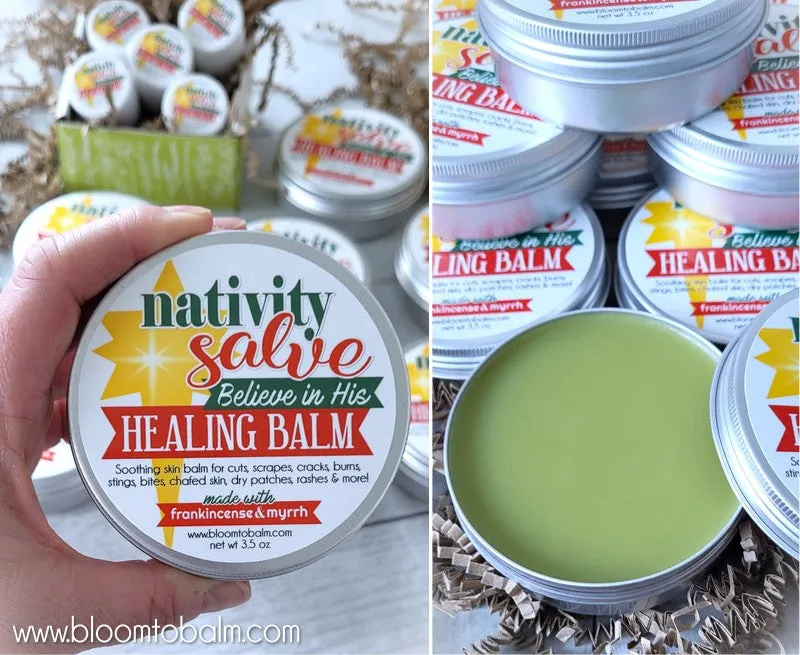 NATIVITY SALVE BUNDLE {4oz   .5oz & Lip Balm} in a Burlap Bag