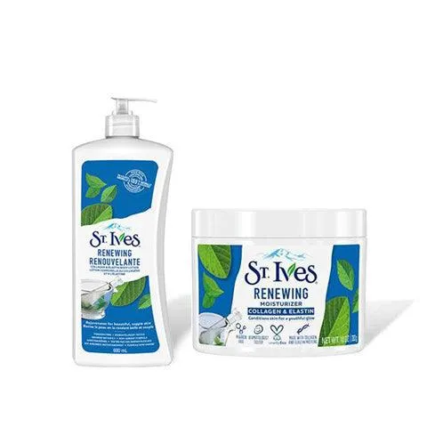 St.ives Reniewing Collagen Elastin moisturizer and body lotion set